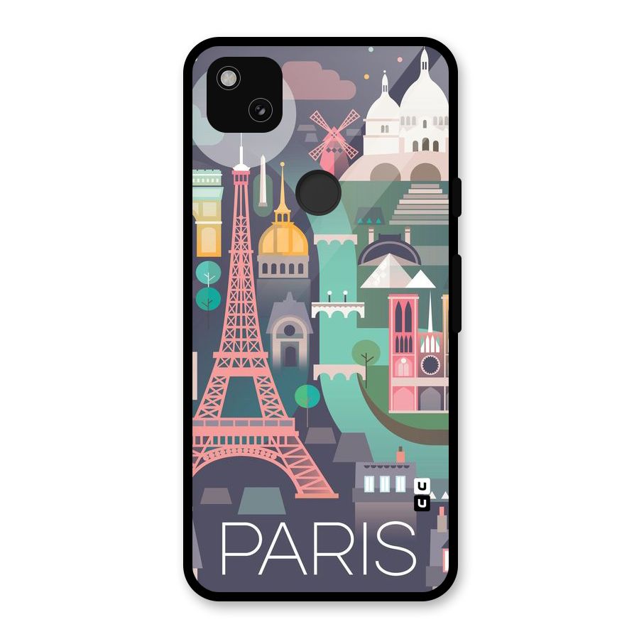 Pink Cute Tower Glass Back Case for Google Pixel 4a