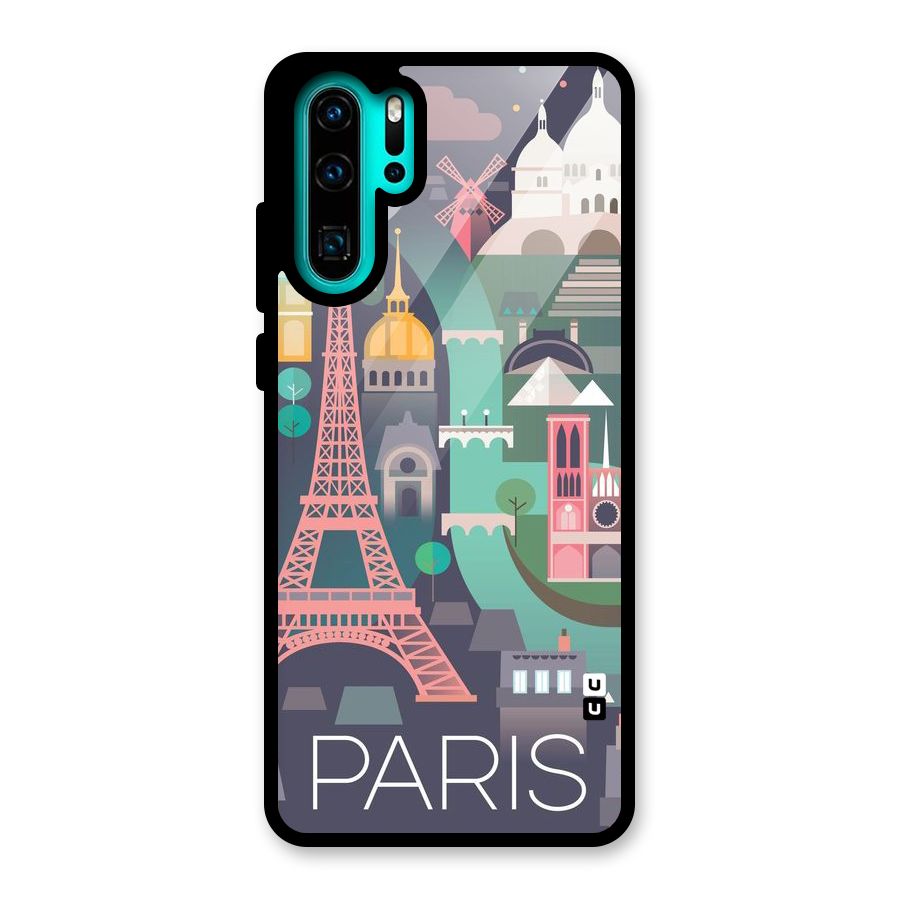 Pink Cute Tower Glass Back Case for Huawei P30 Pro