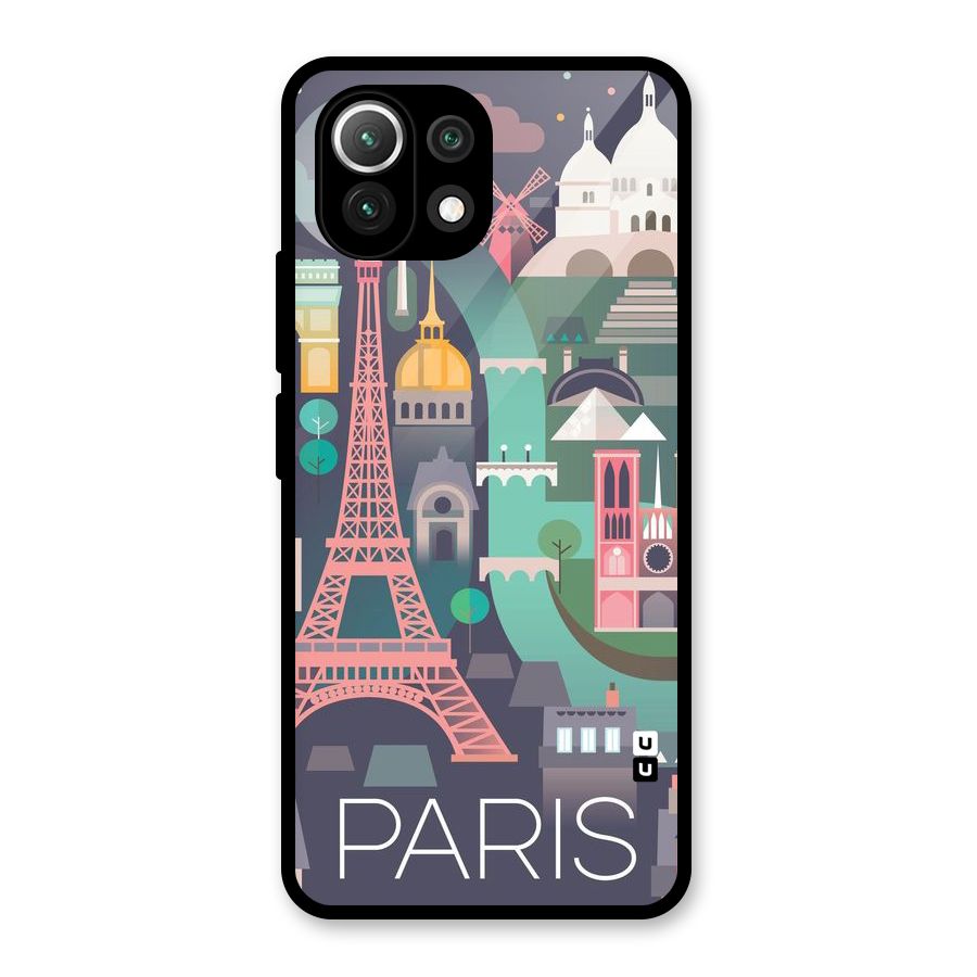 Pink Cute Tower Glass Back Case for Mi 11 Lite