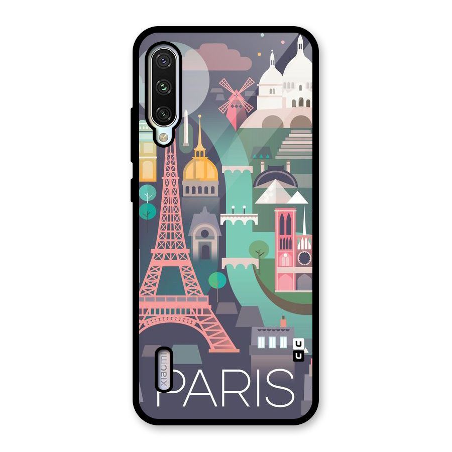Pink Cute Tower Glass Back Case for Mi A3