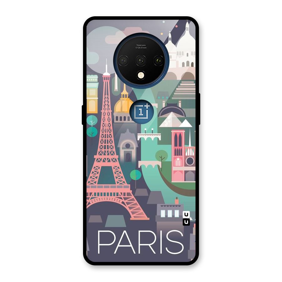Pink Cute Tower Glass Back Case for OnePlus 7T