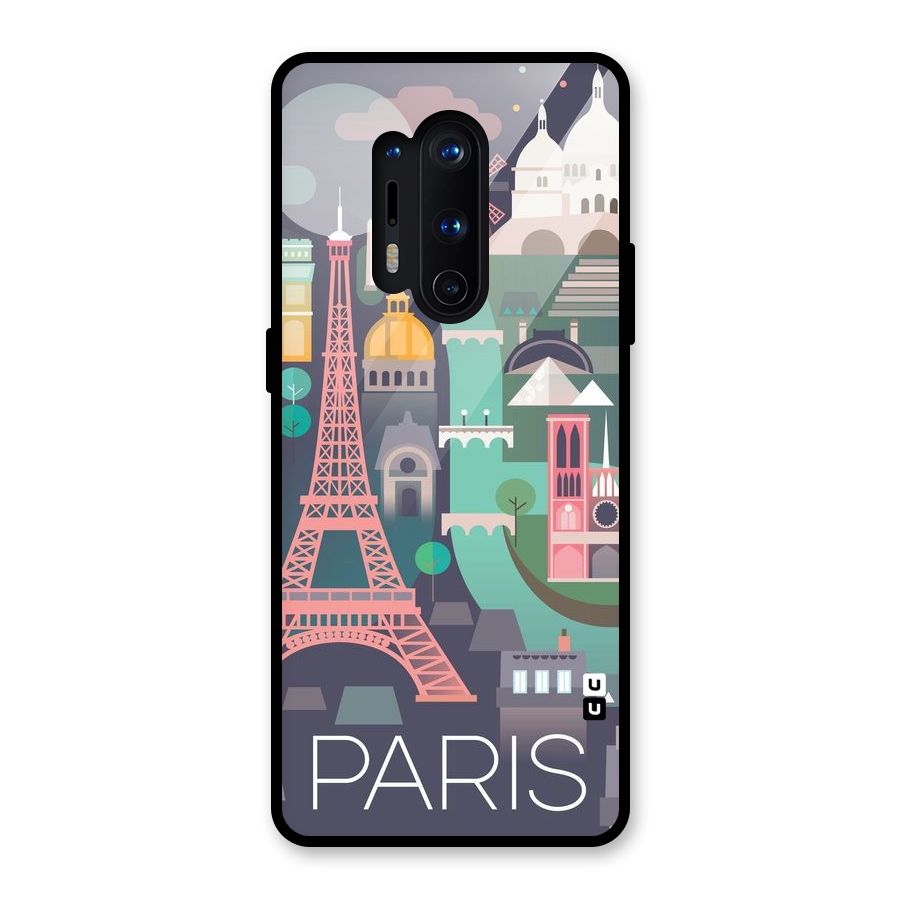 Pink Cute Tower Glass Back Case for OnePlus 8 Pro