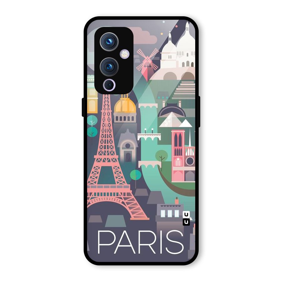 Pink Cute Tower Glass Back Case for OnePlus 9