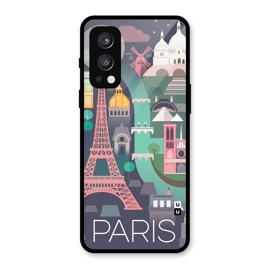 Pink Cute Tower Glass Back Case for OnePlus Nord 2 5G