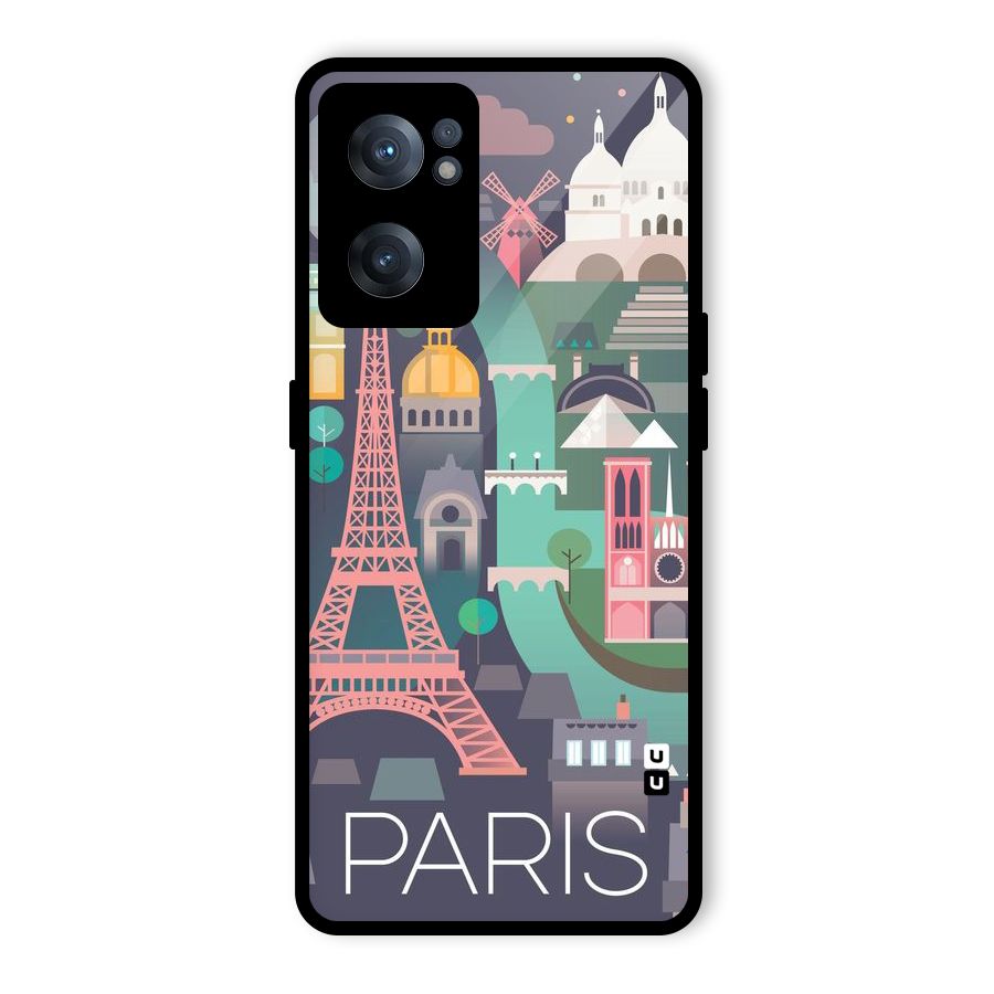 Pink Cute Tower Glass Back Case for OnePlus Nord CE 2 5G