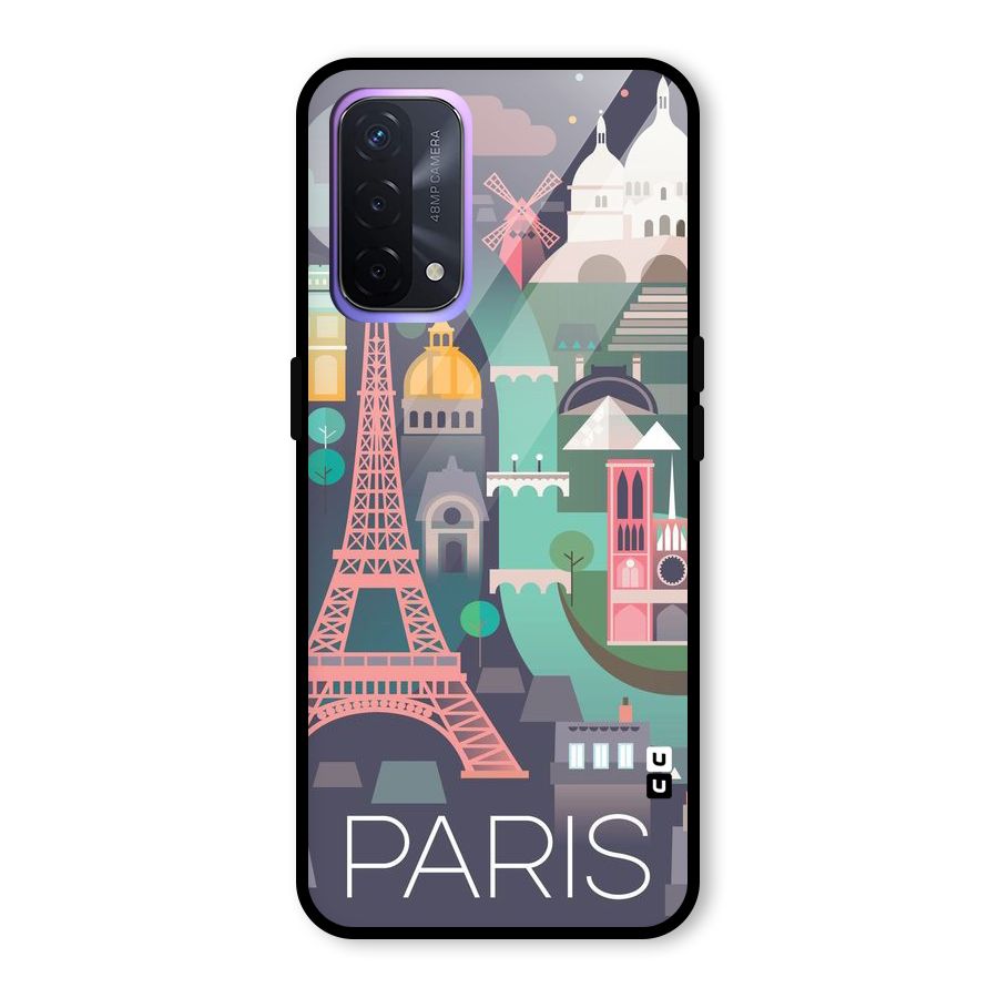 Pink Cute Tower Glass Back Case for Oppo A74 5G