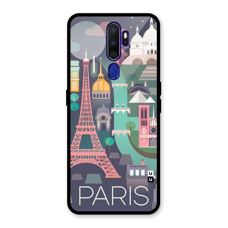 Pink Cute Tower Glass Back Case for Oppo A9 (2020)