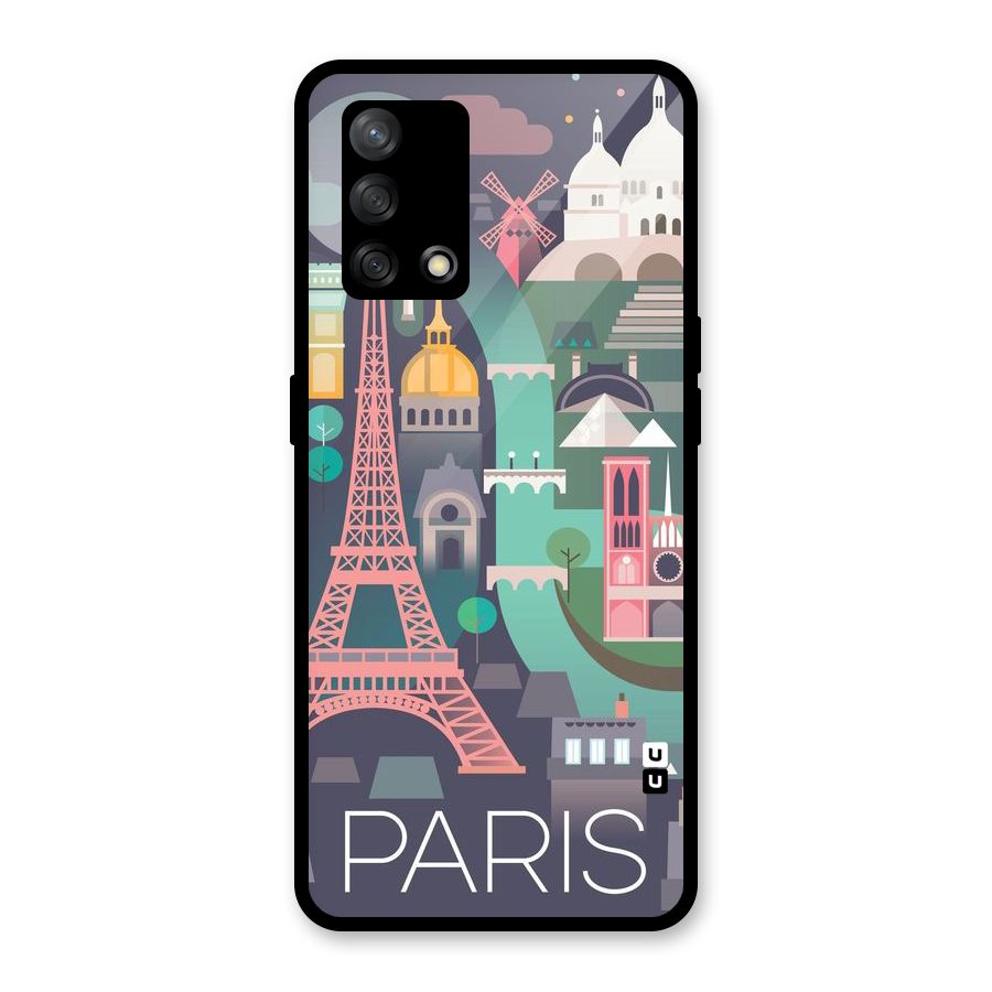 Pink Cute Tower Glass Back Case for Oppo F19