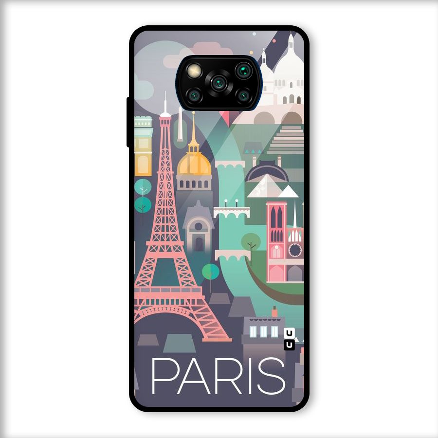 Pink Cute Tower Glass Back Case for Poco X3