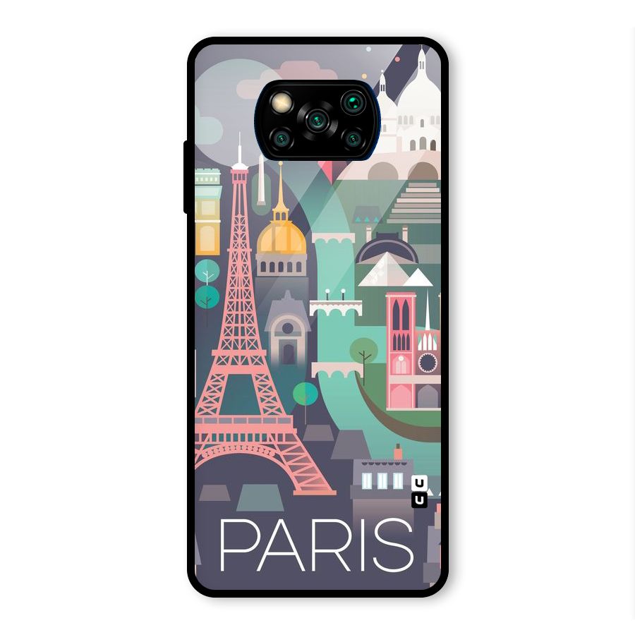 Pink Cute Tower Glass Back Case for Poco X3 Pro