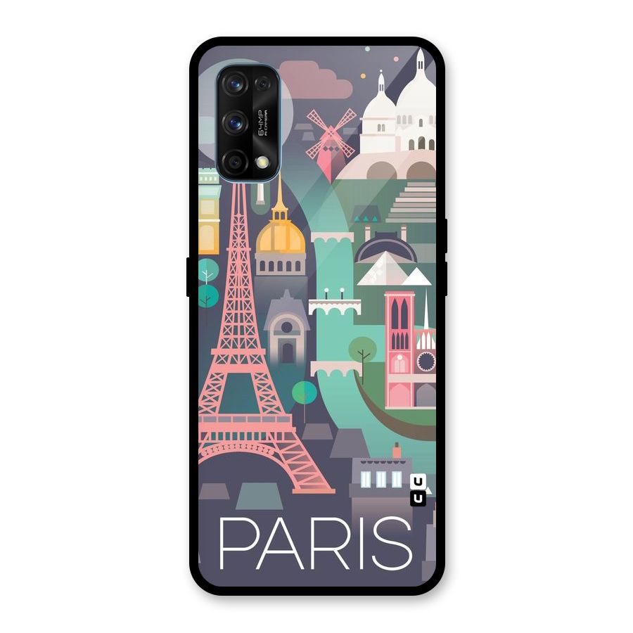 Pink Cute Tower Glass Back Case for Realme 7 Pro