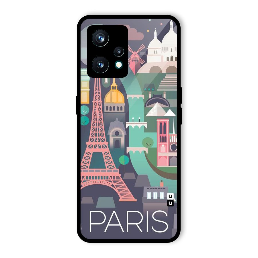 Pink Cute Tower Glass Back Case for Realme 9 Pro Plus 5G