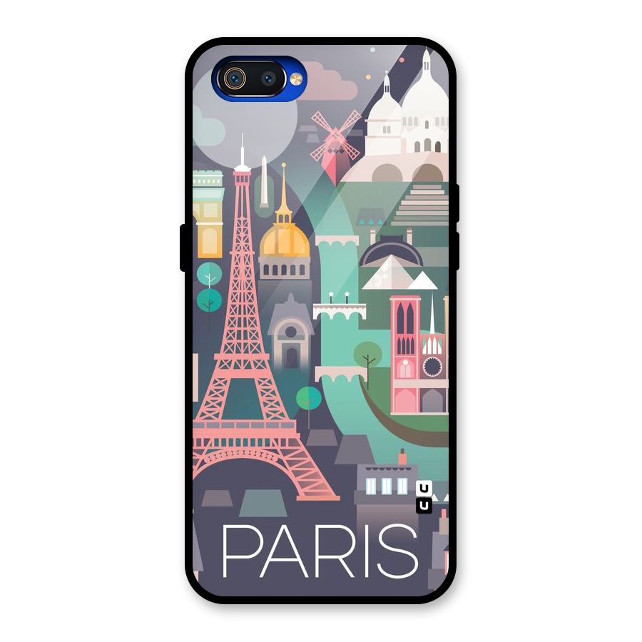 Pink Cute Tower Glass Back Case for Realme C2