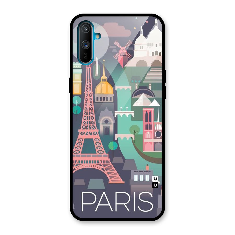 Pink Cute Tower Glass Back Case for Realme C3