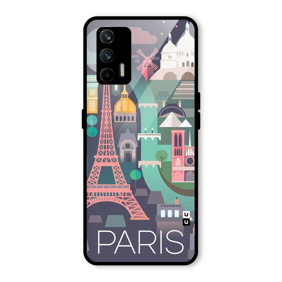 Pink Cute Tower Glass Back Case for Realme GT 5G