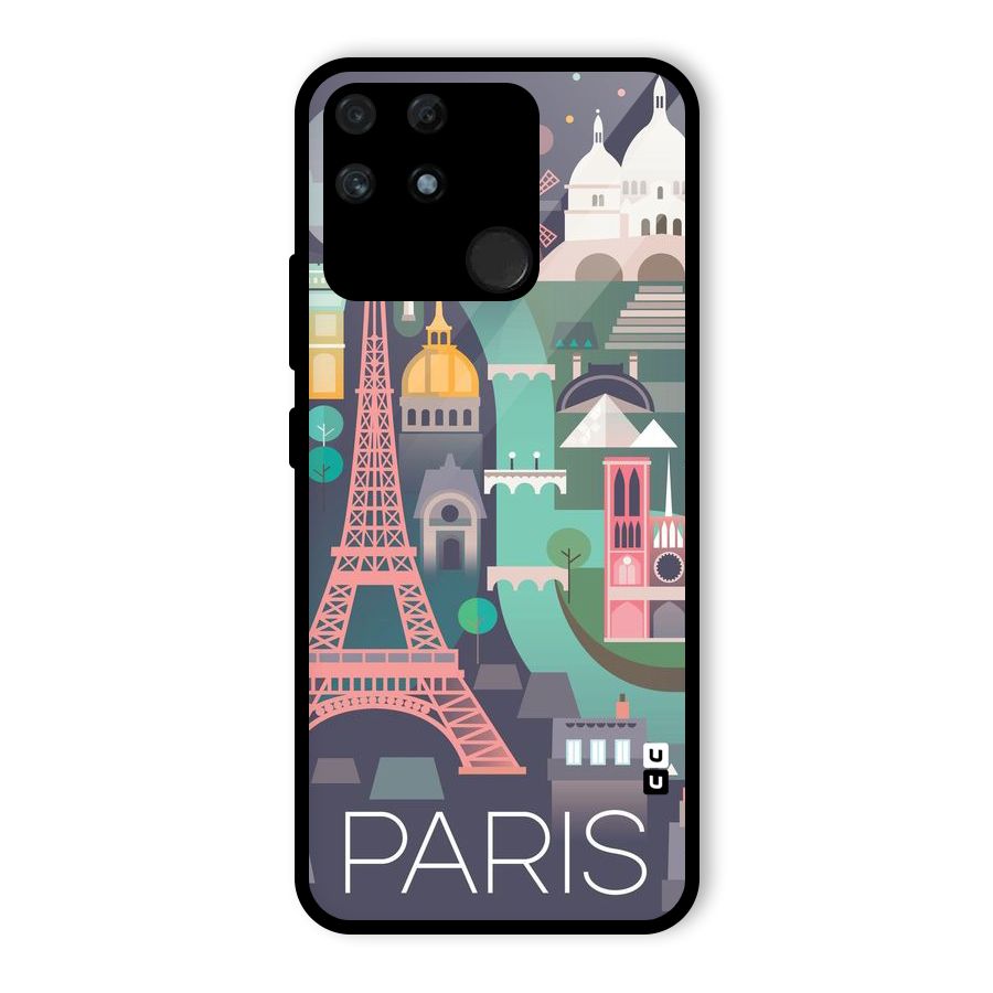 Pink Cute Tower Glass Back Case for Realme Narzo 50A