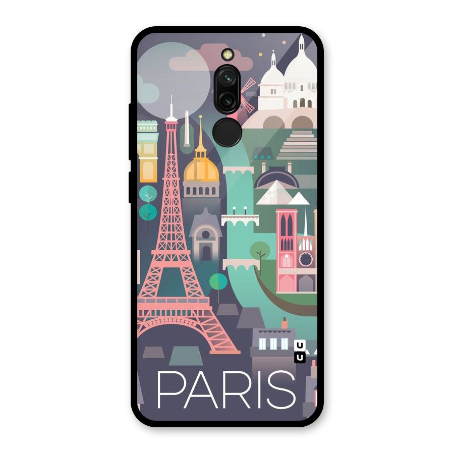 Pink Cute Tower Glass Back Case for Redmi 8