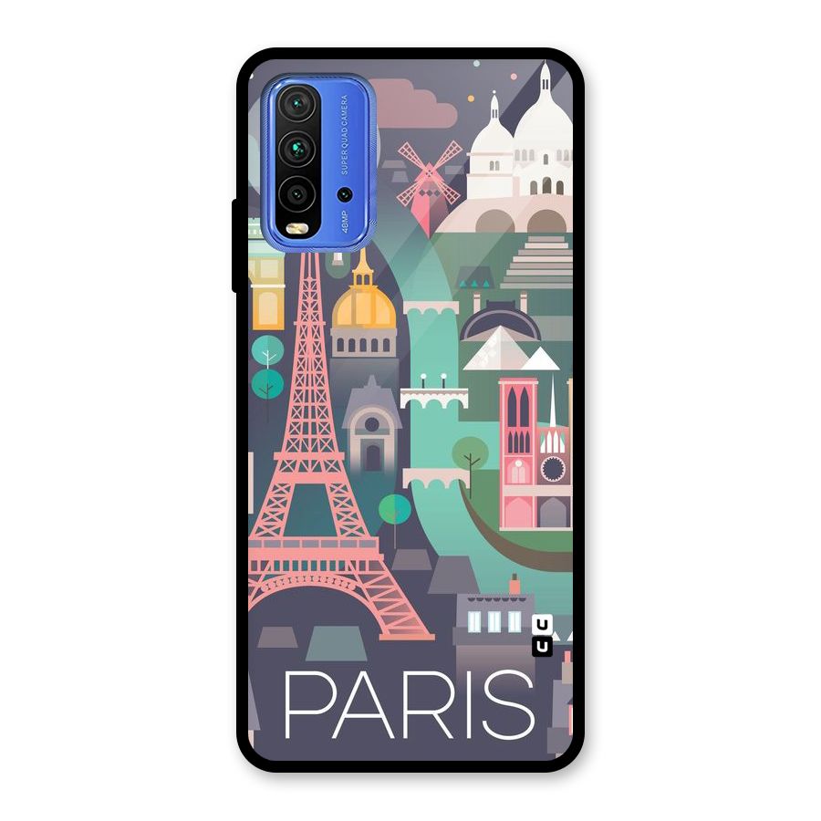 Pink Cute Tower Glass Back Case for Redmi 9 Power