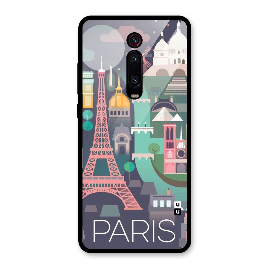Pink Cute Tower Glass Back Case for Redmi K20 Pro
