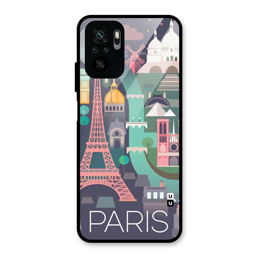 Pink Cute Tower Glass Back Case for Redmi Note 10S