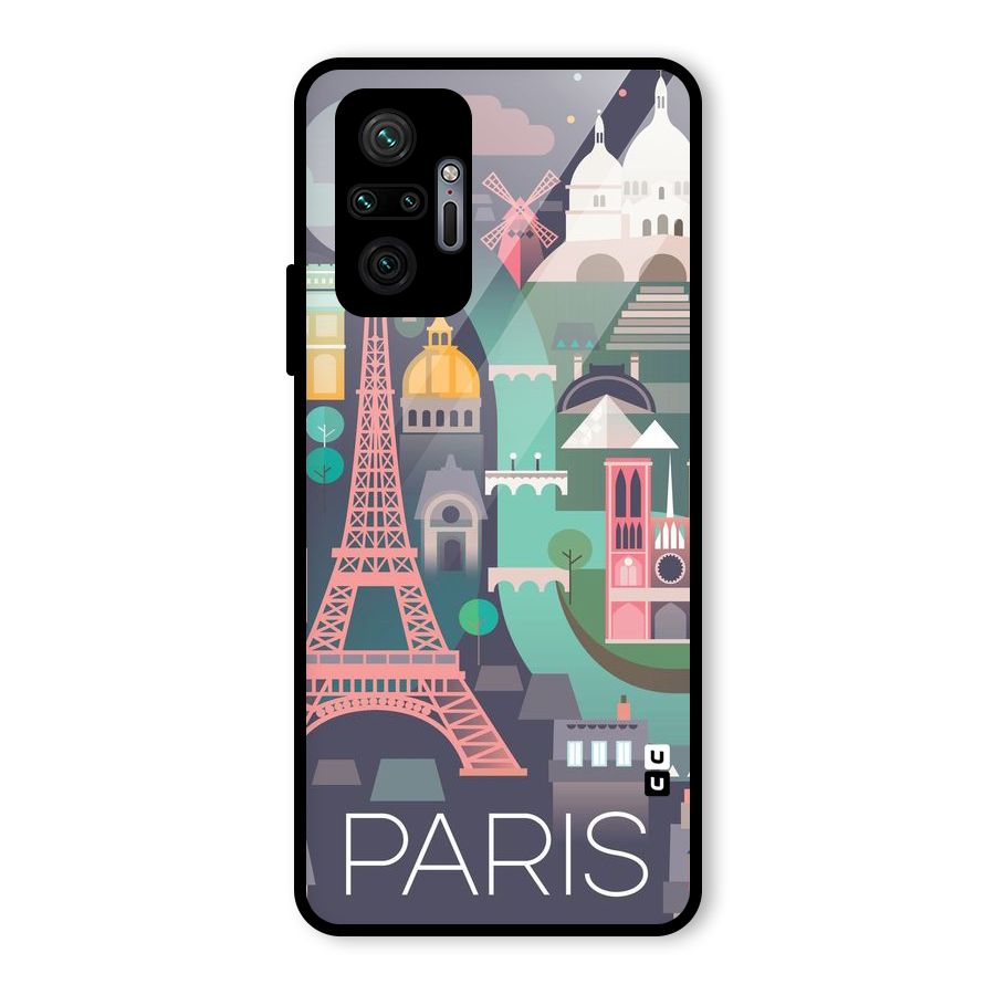 Pink Cute Tower Glass Back Case for Redmi Note 10 Pro