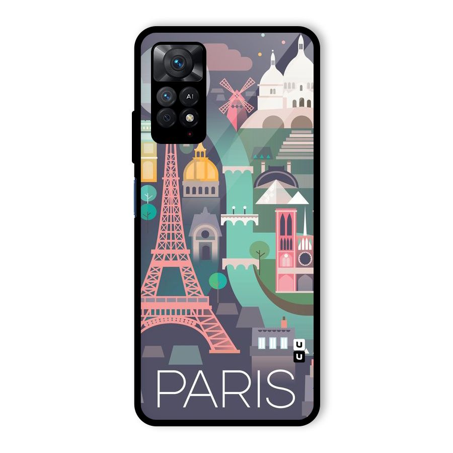 Pink Cute Tower Glass Back Case for Redmi Note 11 Pro