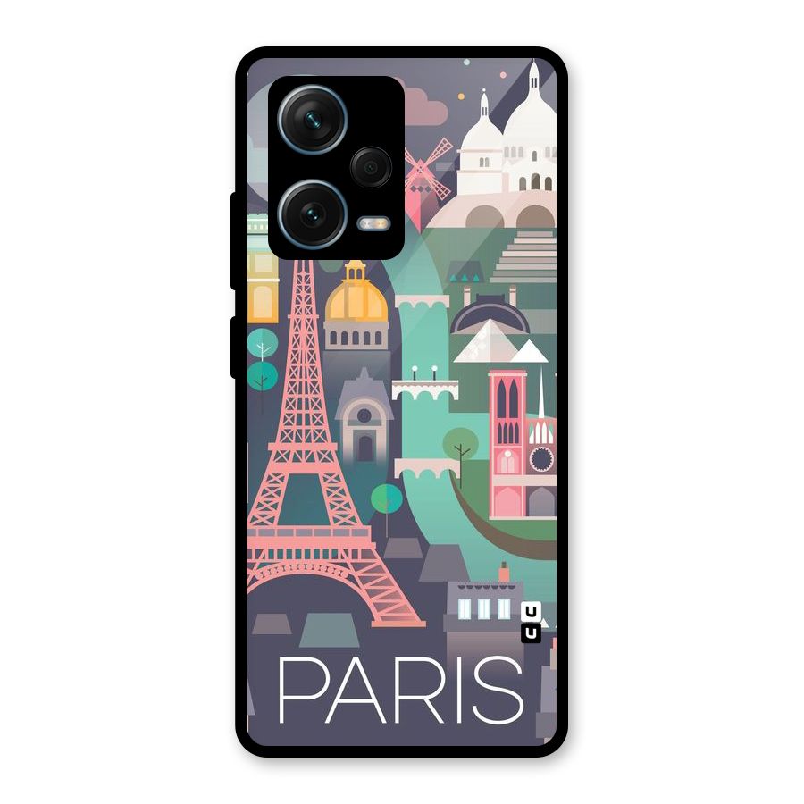 Pink Cute Tower Glass Back Case for Redmi Note 12 Pro Plus 5G