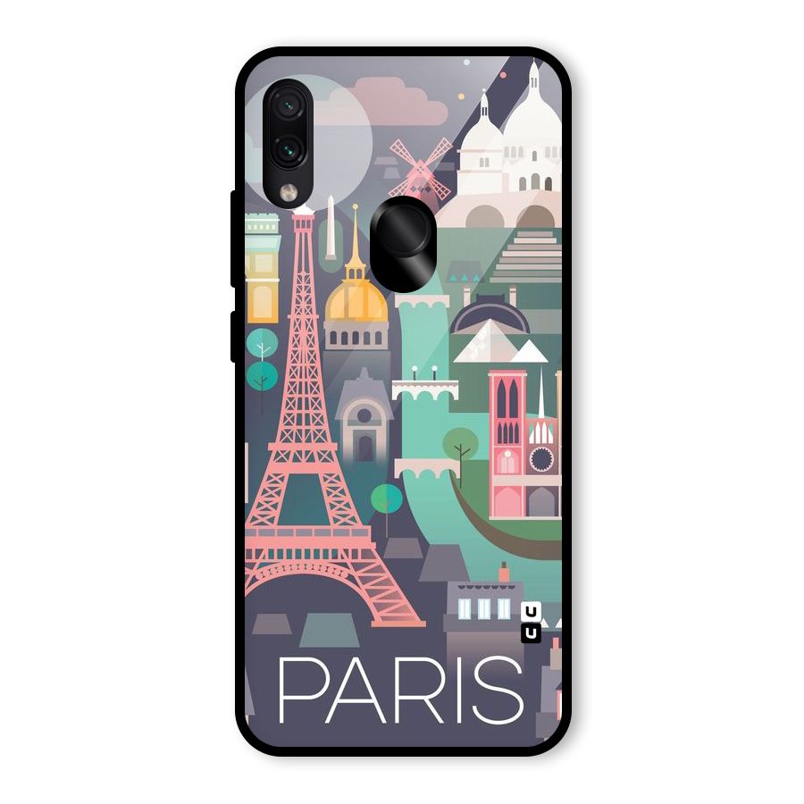 Pink Cute Tower Glass Back Case for Redmi Note 7