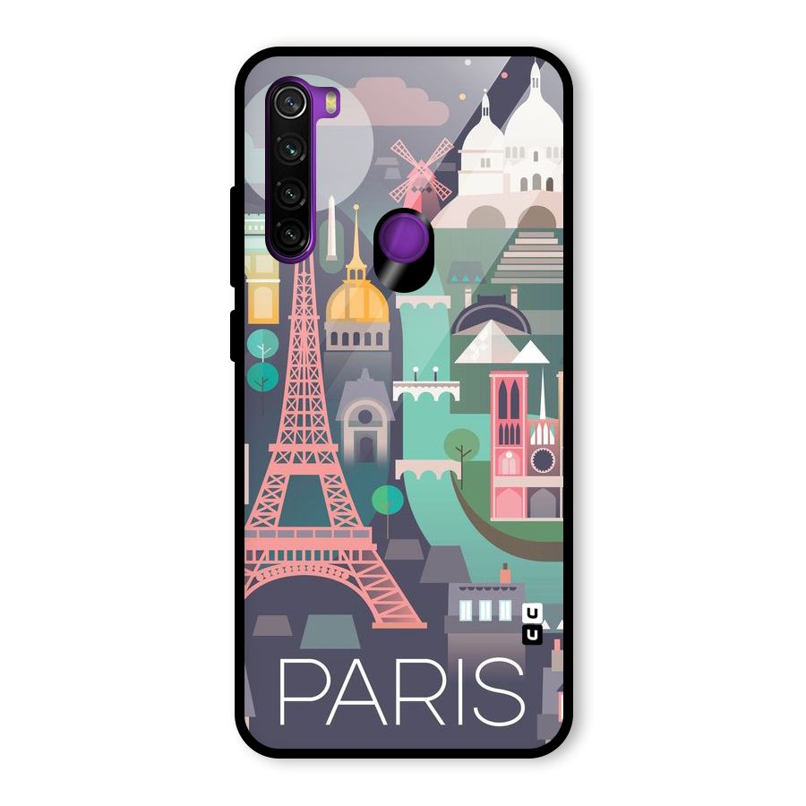 Pink Cute Tower Glass Back Case for Redmi Note 8
