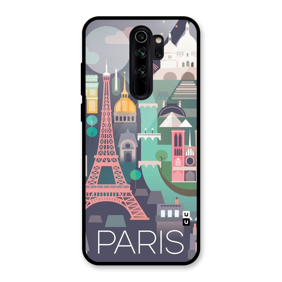 Pink Cute Tower Glass Back Case for Redmi Note 8 Pro