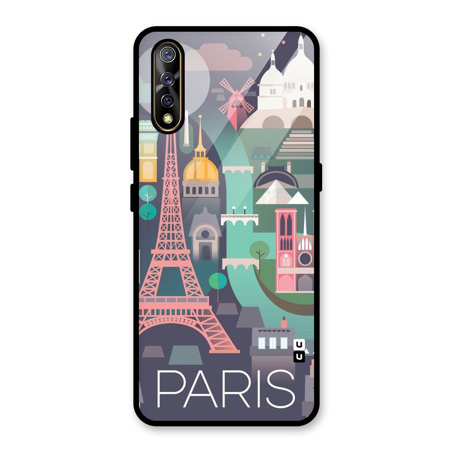 Pink Cute Tower Glass Back Case for Vivo S1