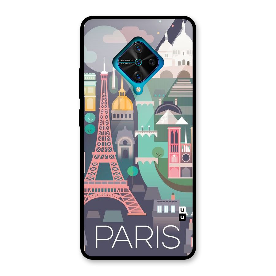 Pink Cute Tower Glass Back Case for Vivo S1 Pro