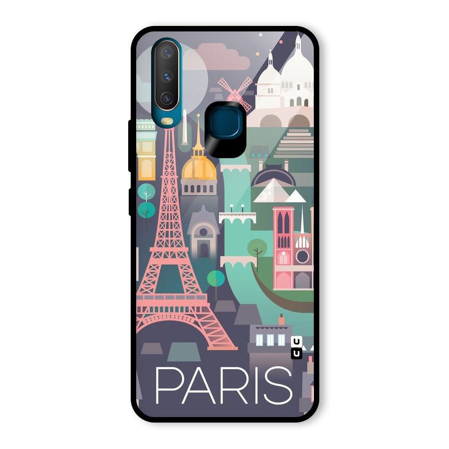 Pink Cute Tower Glass Back Case for Vivo U10