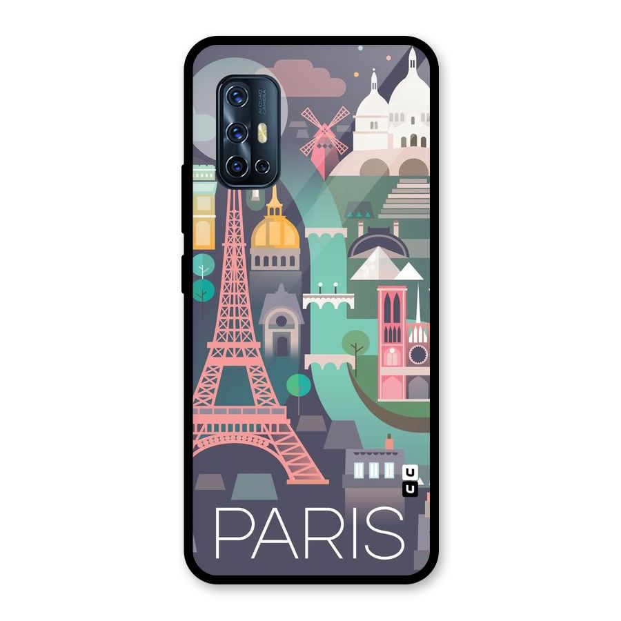 Pink Cute Tower Glass Back Case for Vivo V17