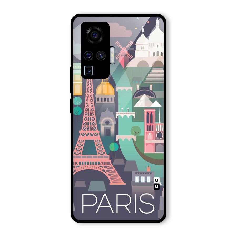 Pink Cute Tower Glass Back Case for Vivo X50 Pro
