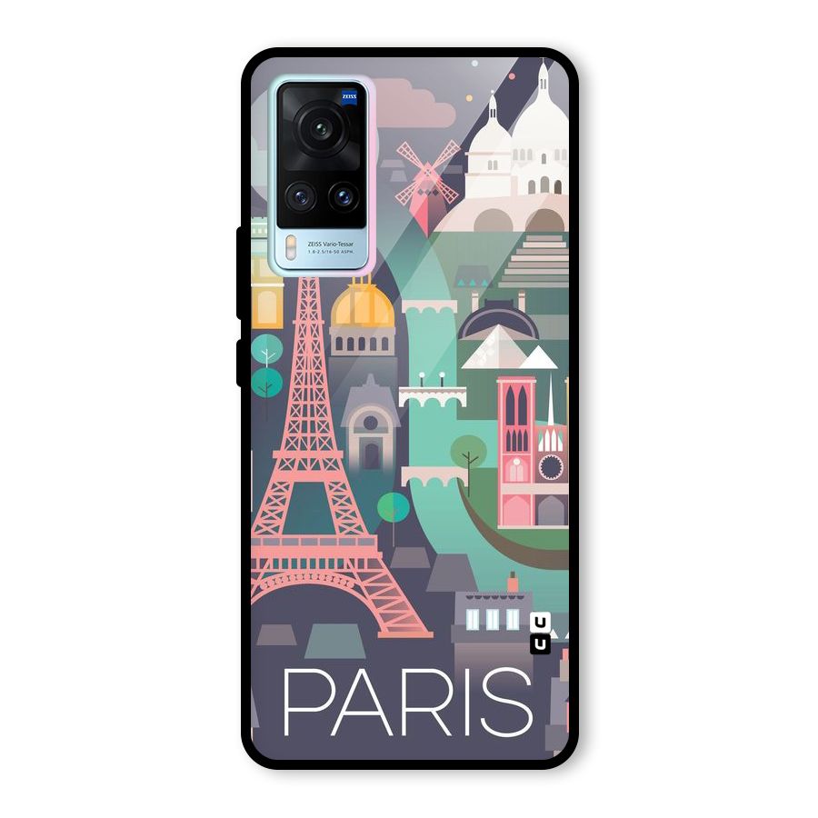 Pink Cute Tower Glass Back Case for Vivo X60