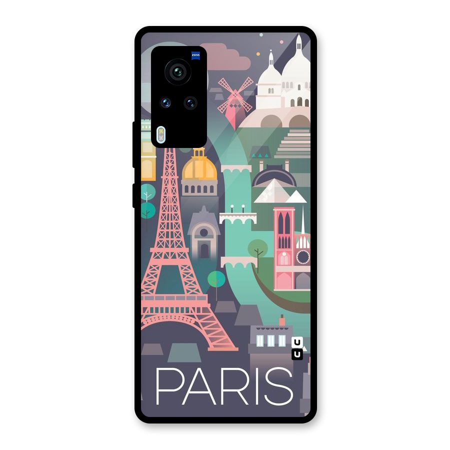 Pink Cute Tower Glass Back Case for Vivo X60 Pro