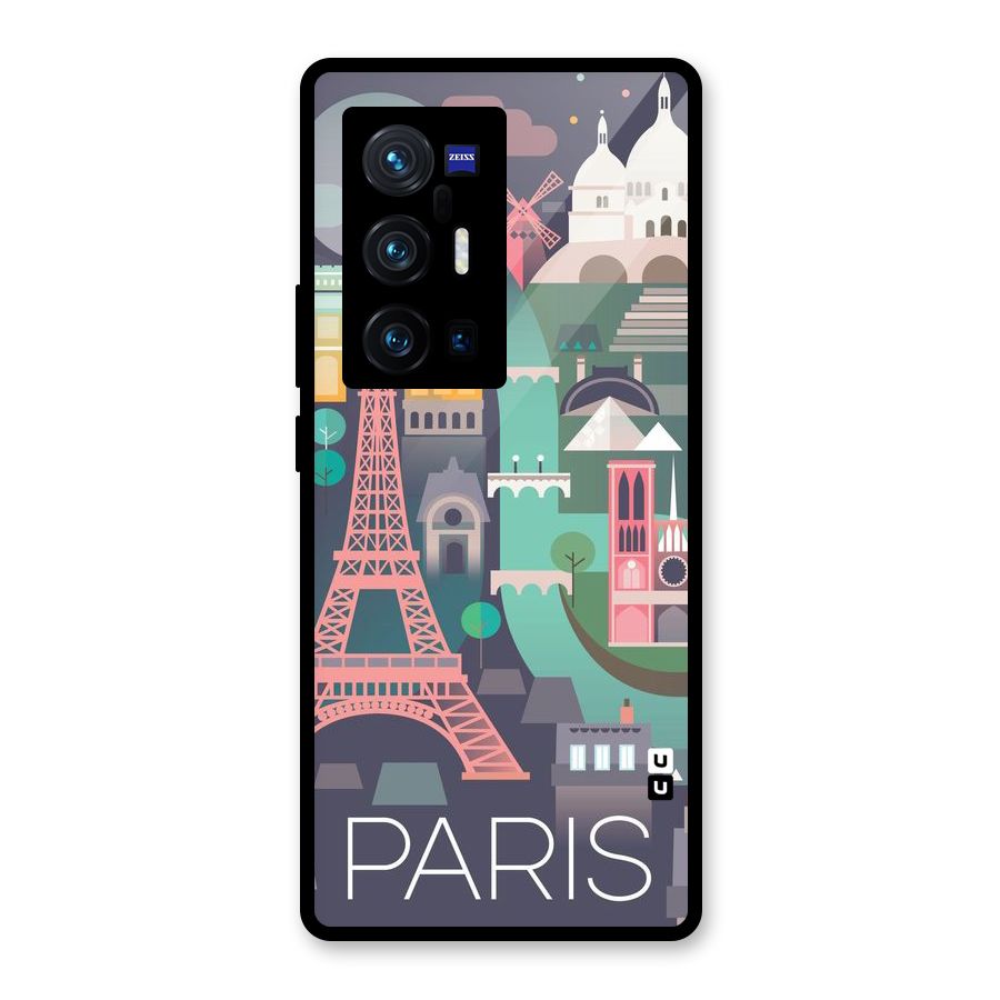Pink Cute Tower Glass Back Case for Vivo X70 Pro Plus
