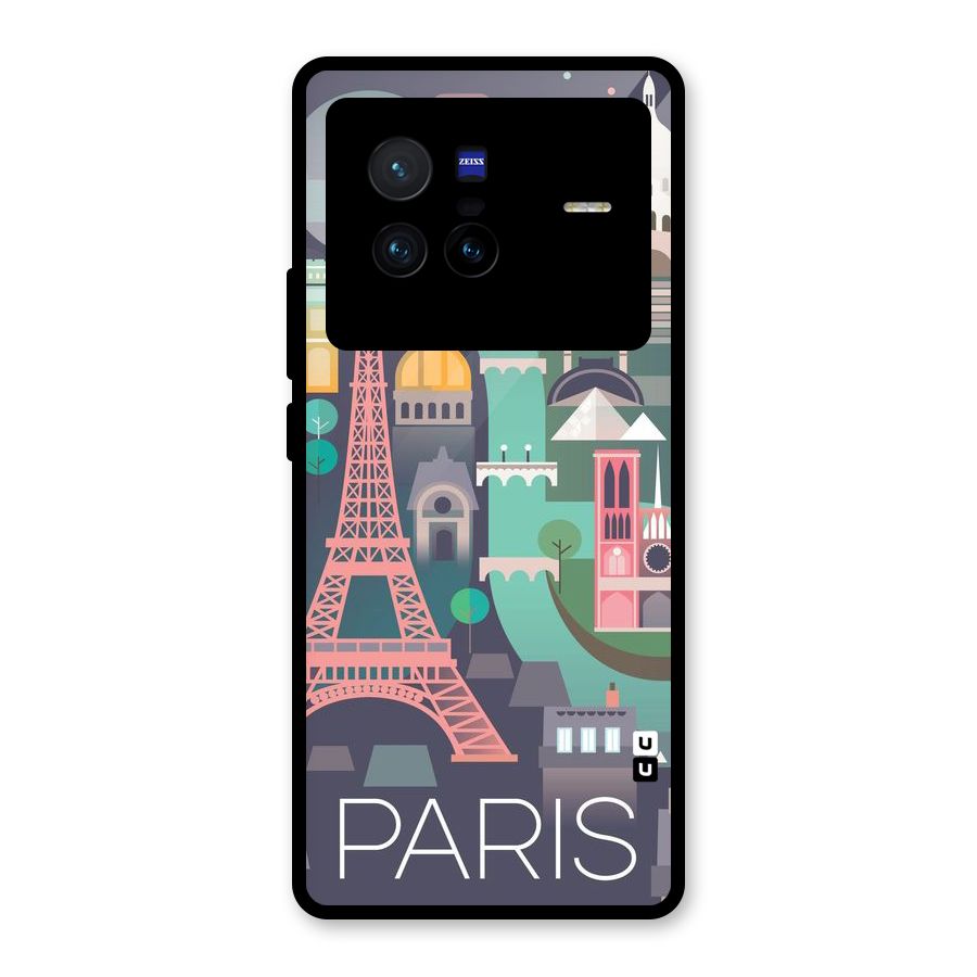 Pink Cute Tower Glass Back Case for Vivo X80