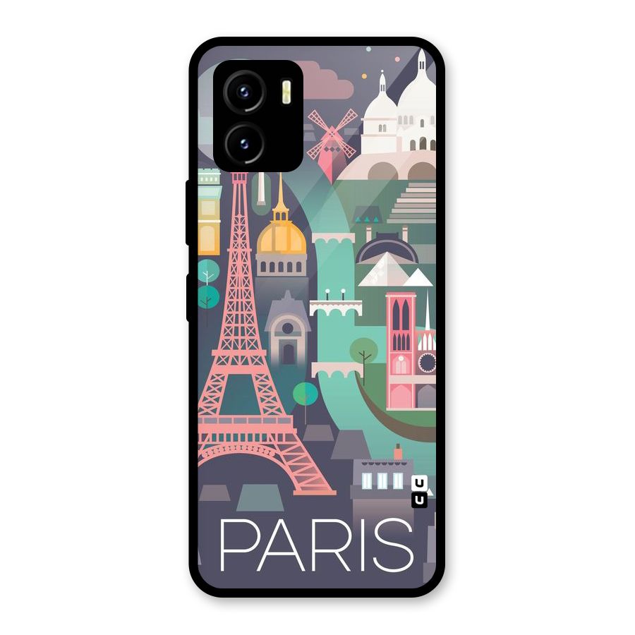 Pink Cute Tower Glass Back Case for Vivo Y15s