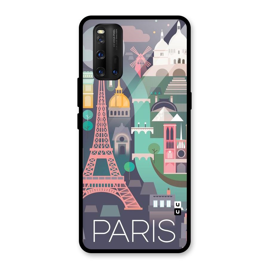Pink Cute Tower Glass Back Case for Vivo iQOO 3