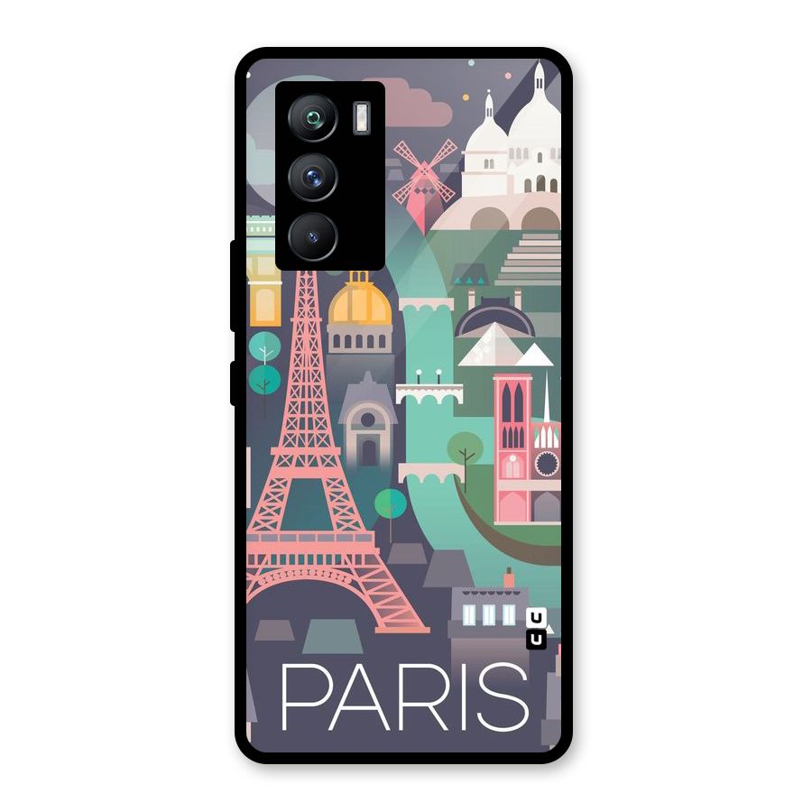 Pink Cute Tower Glass Back Case for Vivo iQOO 9 SE