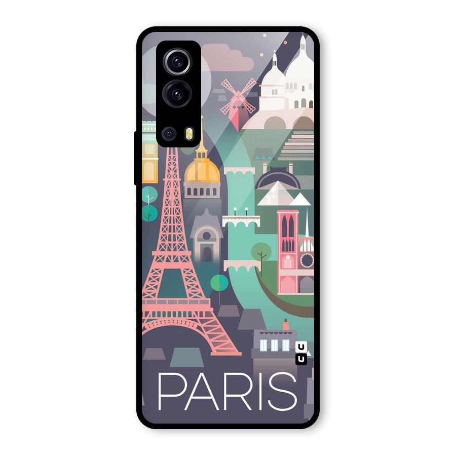 Pink Cute Tower Glass Back Case for Vivo iQOO Z3