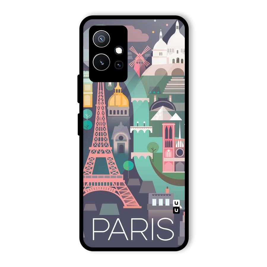 Pink Cute Tower Glass Back Case for Vivo iQOO Z6