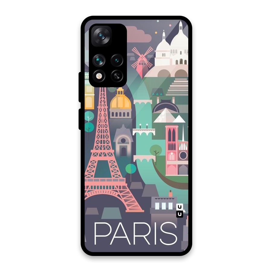 Pink Cute Tower Glass Back Case for Xiaomi 11i HyperCharge 5G