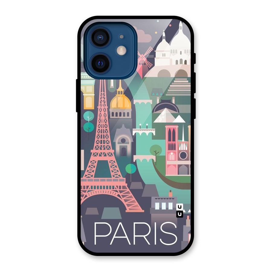 Pink Cute Tower Glass Back Case for iPhone 12 Mini