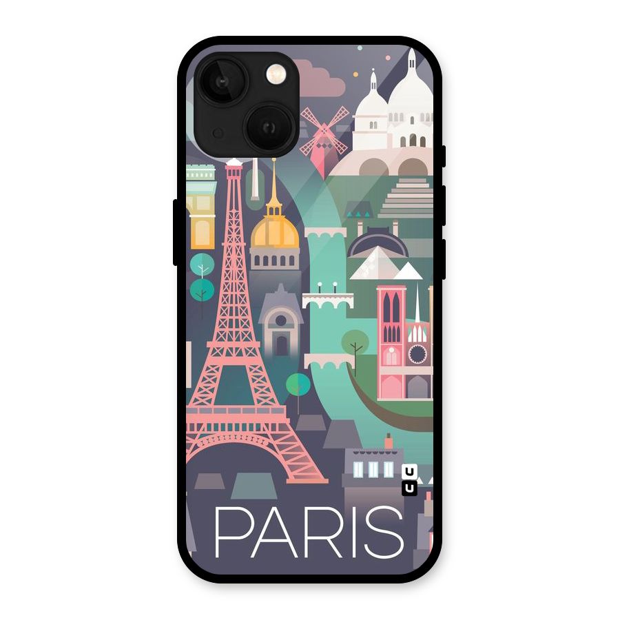 Pink Cute Tower Glass Back Case for iPhone 13