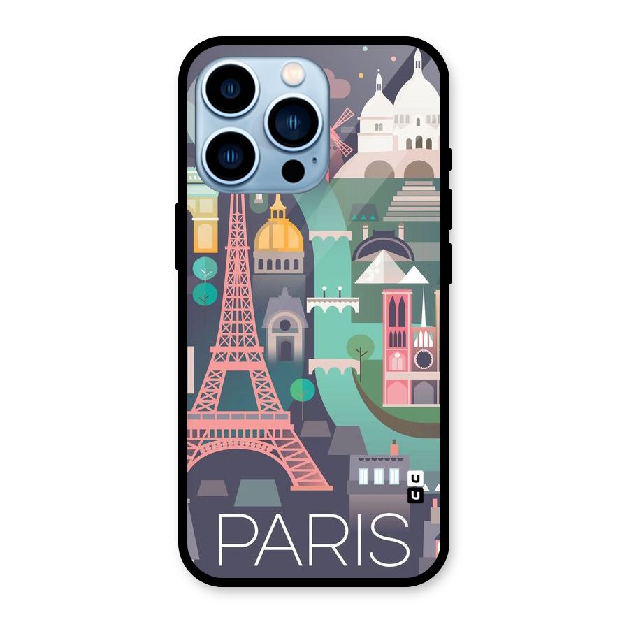 Pink Cute Tower Glass Back Case for iPhone 13 Pro