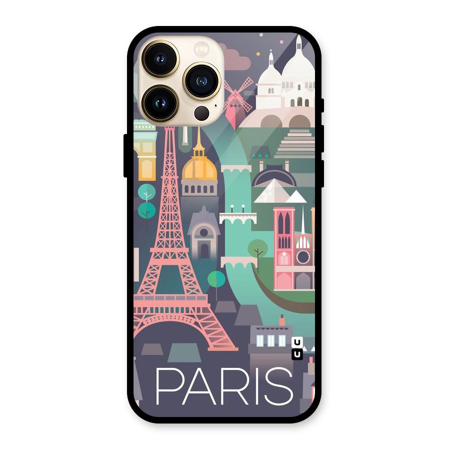 Pink Cute Tower Glass Back Case for iPhone 13 Pro Max