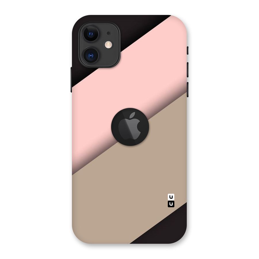 Pink Diagonal Back Case for iPhone 11 Logo Cut